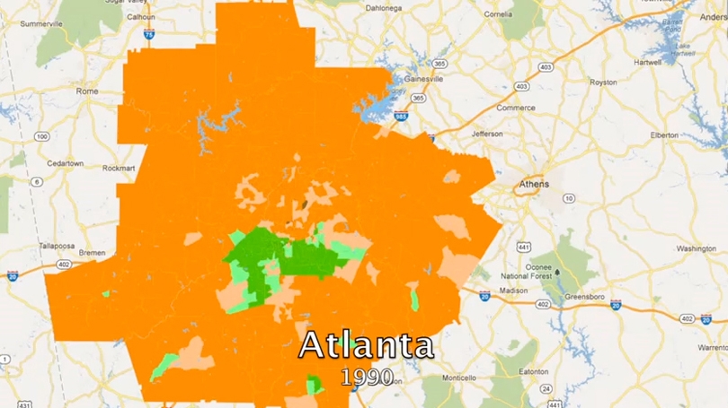 Map of Atlanta 1990